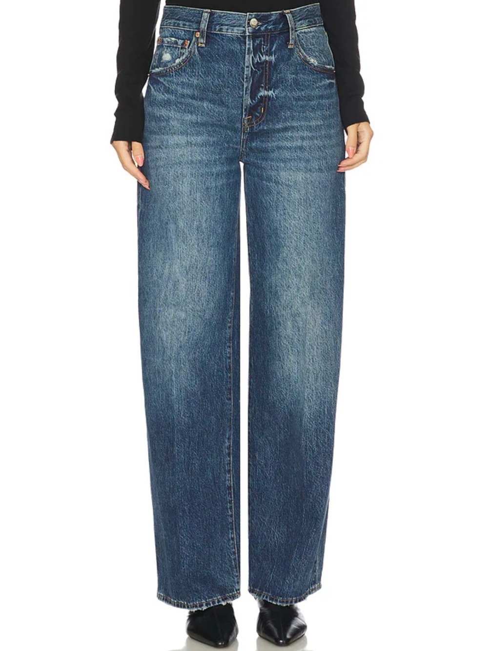 pistola Tate High Rise Bowed Wide Jeans in Fulton